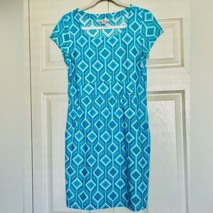 Jude Connally Turquoise Geometric Dress